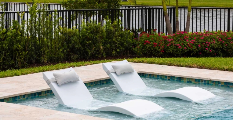 in pool chaise lounge