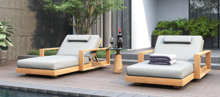 teak chaise lounge