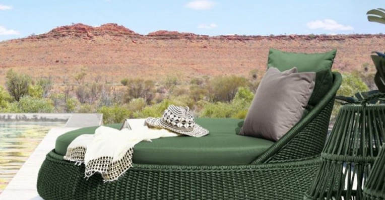 dark green chaise lounge