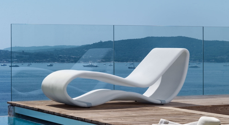 teal chaise lounge