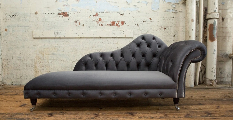 dark grey chaise lounge