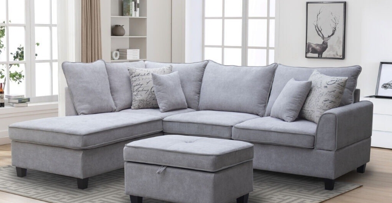 light grey chaise lounge