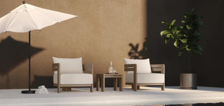 weathered teak chaise lounge
