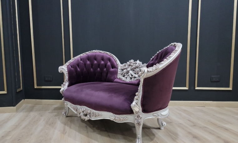 purple velvet chaise lounge