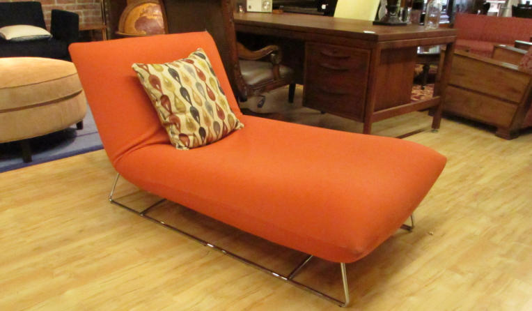 orange chaise lounge