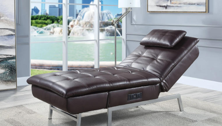 faux leather chaise lounge