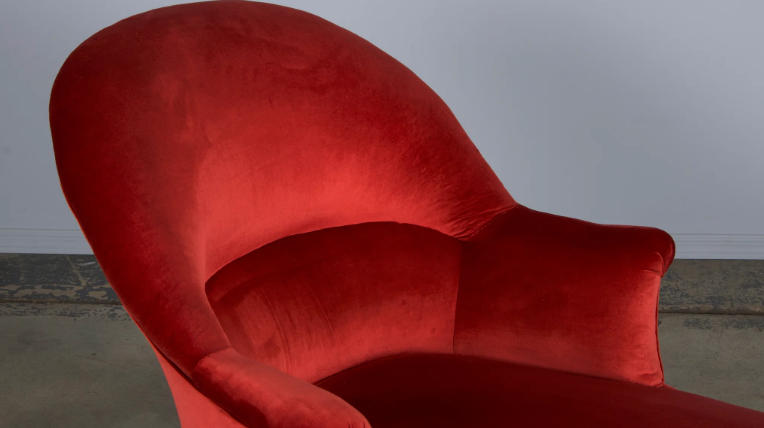 red chaise lounge