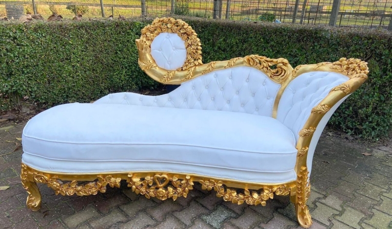 gold chaise lounge