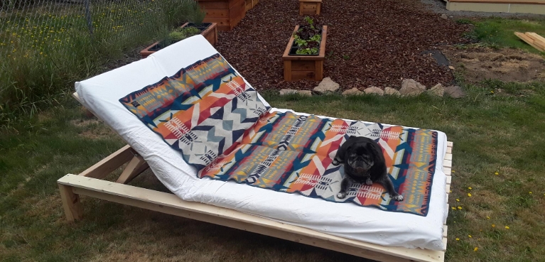 wide outdoor chaise lounge