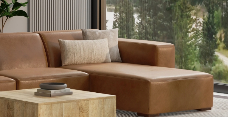 genuine leather chaise lounge