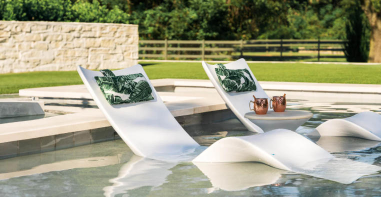 white pool chaise lounge