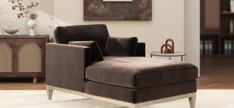 brown chaise lounge