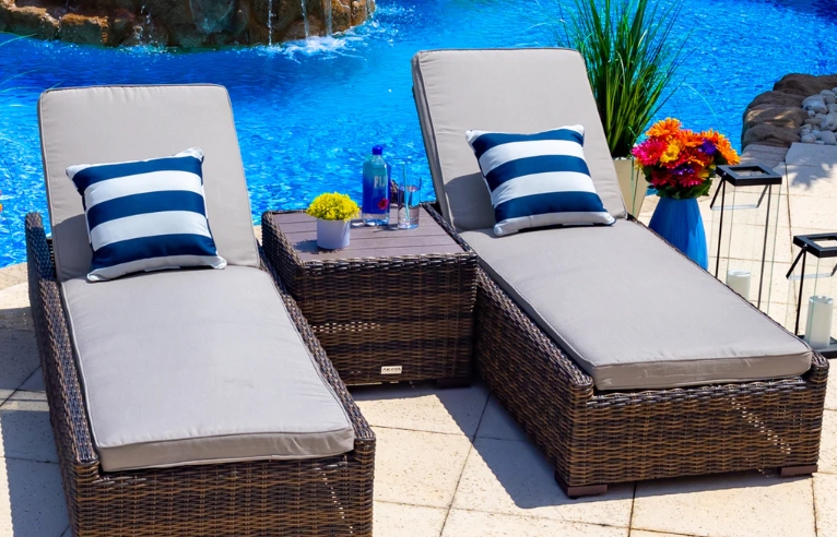 cushioned outdoor chaise lounge