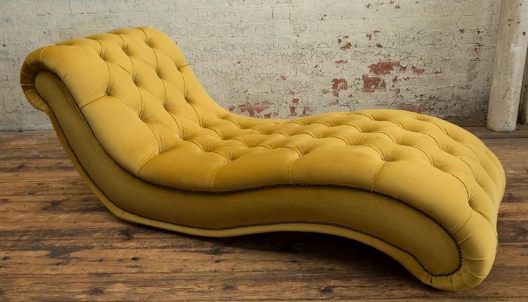 mustard yellow chaise lounge