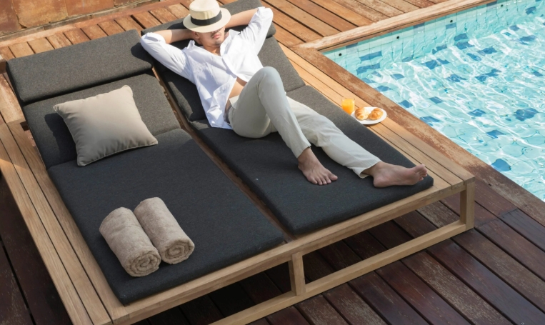 chaise lounge outside