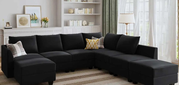 black chaise longue