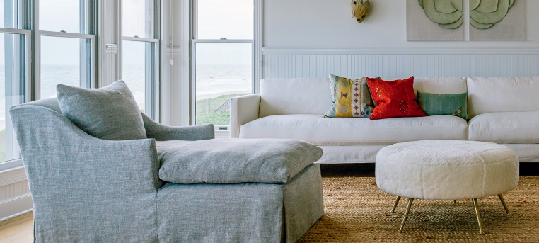 armless chaise lounge indoor