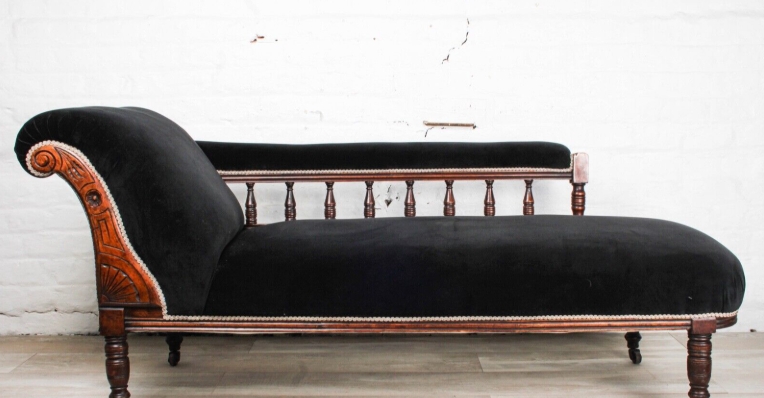 small velvet chaise lounge