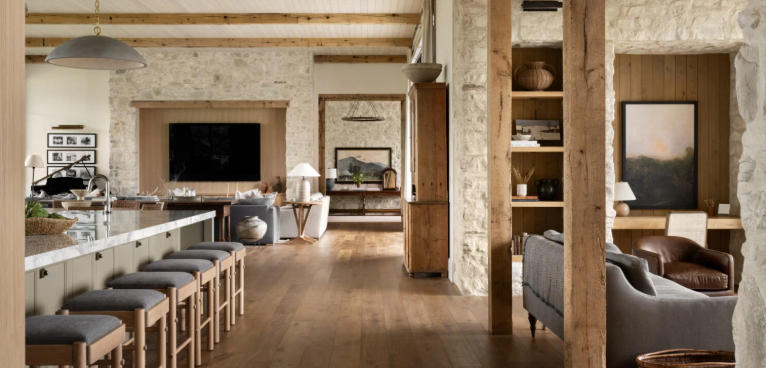 wood frame chaise lounge for rustic charm