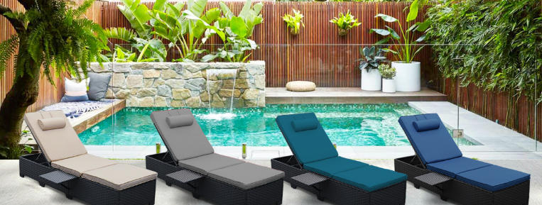 single outdoor chaise lounge for small patios