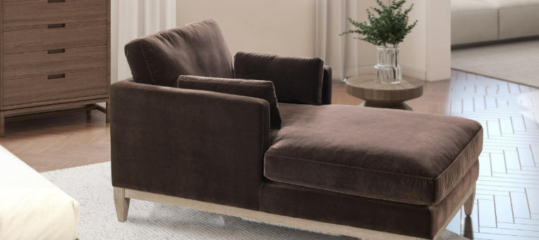 brown chaise lounge indoor styling