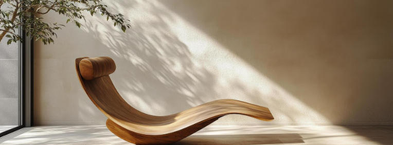 wooden chaise lounge indoor elegance