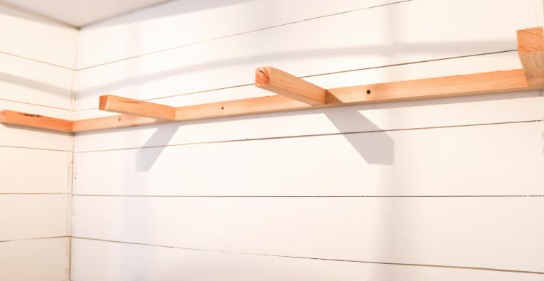 DIY Wooden Storage Shelf for Laundry Room