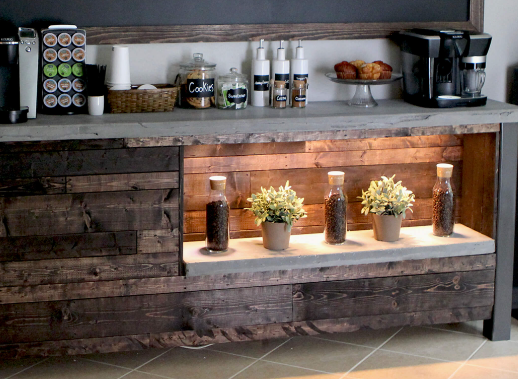 DIY Wooden Coffee Bar Table