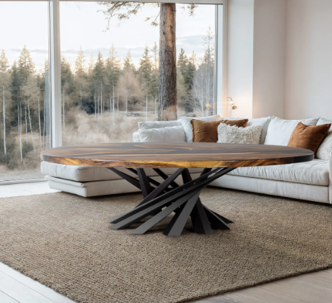 Metal Coffee Table with Sofa Decor