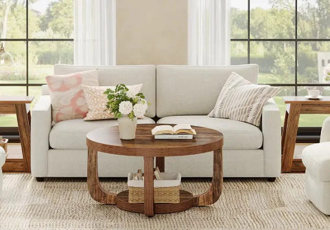 Decorating Coffee Table in Front of Sofa