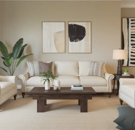 Coffee Table Pairing for Neutral Sofas